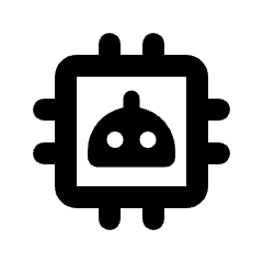 Ai Robot Microchip Icon from Rounded Line - Material Pro Set