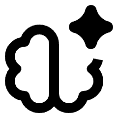 Ai Spark Brain Icon from Rounded Line - Material Pro Set