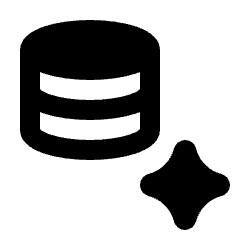 Ai Spark Database Fill Icon from Rounded Fill - Streamline Material Set