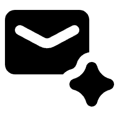 Ai Spark Generate Mail Fill Icon from Rounded Fill - Streamline Material Set