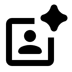 Ai Spark Generate Portrait Icon from Rounded Line - Material Pro Set