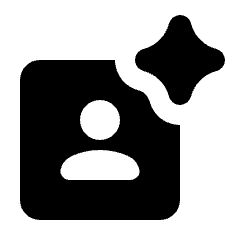 Ai Spark Generate Portrait Fill Icon from Rounded Fill - Streamline Material Set