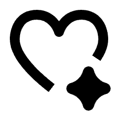 Ai Spark Heart Icon from Rounded Line - Material Pro Set