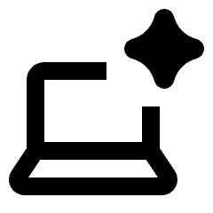 Ai Spark Laptop Icon from Rounded Line - Material Pro Set