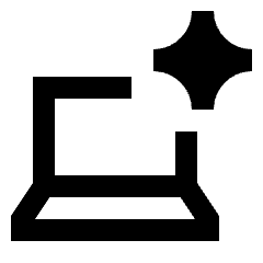 Ai Spark Laptop Icon from Sharp Line - Streamline Material Set