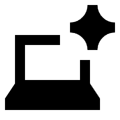 Ai Spark Laptop Fill Icon from Sharp Fill - Material Pro Set