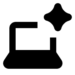 Ai Spark Laptop Fill Icon from Rounded Fill - Streamline Material Set