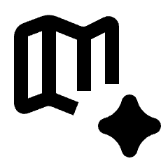 Ai Spark Map Icon from Rounded Line - Material Pro Set