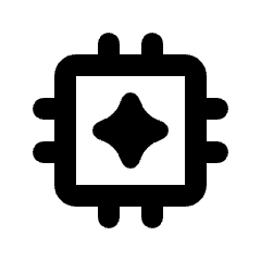 Ai Spark Microchip Icon from Rounded Line - Material Pro Set