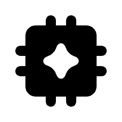 Ai Spark Microchip Fill Icon from Rounded Fill - Streamline Material Set