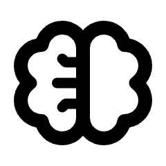 Artificial Brain Icon from Rounded Line - Material Pro Set