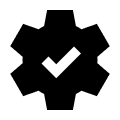 Automation Gear Check Fill Icon from Sharp Fill - Streamline Material Set