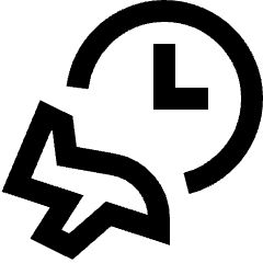 Airport Arrival Time Icon from Sharp Line Set