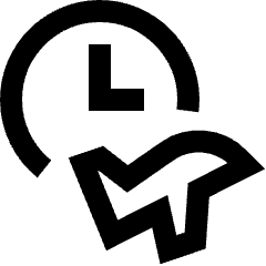 Departure Time Icon from Sharp Line Set