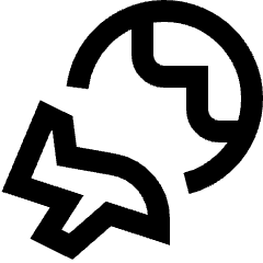 Earth Airplane Icon from Sharp Line Set