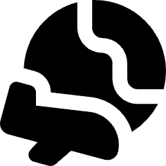 Earth Airplane Icon from Core Solid Set