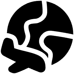 Earth Airplane Icon from Plump Solid Set