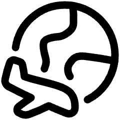 Earth Airplane Icon from Plump Line Set