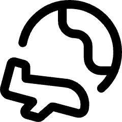 Earth Airplane Icon from Core Line Set