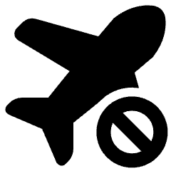 No Flight Airport 1 Icon from Plump Solid Set