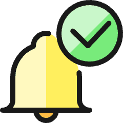 Alarm Bell Check Icon from Ultimate Colors Set