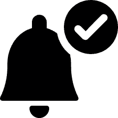 Alarm Bell Check Icon from Ultimate Bold Set