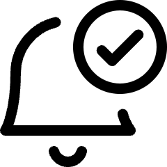 Alarm Bell Check Icon from Ultimate Regular Set
