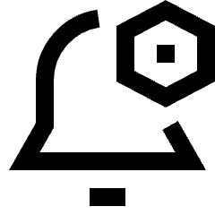 Alarm Setting Bolt Nut Icon from Sharp Line Set