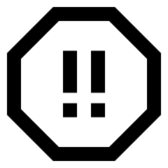 Alert Octagon Priority Medium Icon from Sharp Line Set