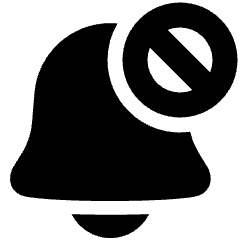Block Bell Notification Icon from Plump Solid Set