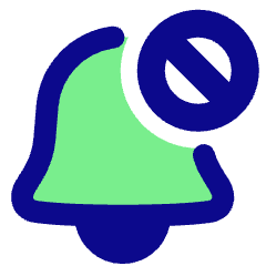 Block Bell Notification Icon from Plump Pop Set