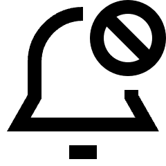 Block Bell Notification Icon from Sharp Line Set