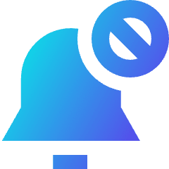 Block Bell Notification Icon from Sharp Gradient Set