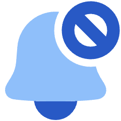 Block Bell Notification Icon from Plump Flat Set