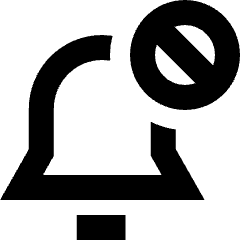 Block Bell Notification Icon from Sharp Remix Set
