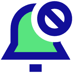 Block Bell Notification Icon from Sharp Pop Set