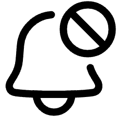 Block Bell Notification Icon from Plump Line Set
