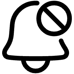 Block Bell Notification Icon from Plump Line Set