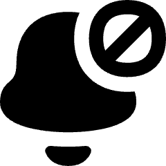 Block Bell Notification Icon from Flex Solid Set