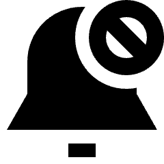 Block Bell Notification Icon from Sharp Solid Set