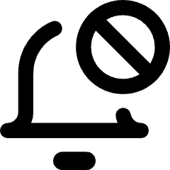 Block Bell Notification Icon from Core Remix Set