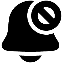 Block Bell Notification Icon from Plump Solid Set