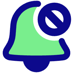 Block Bell Notification Icon from Plump Pop Set