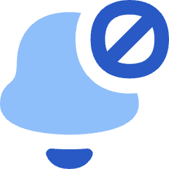 Block Bell Notification Icon from Flex Flat Set