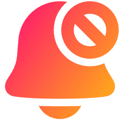 Block Bell Notification Icon from Plump Gradient Set