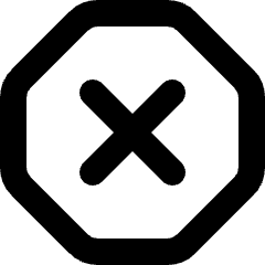 Dangerous Sign Octagon Cross Icon from Micro Line Set