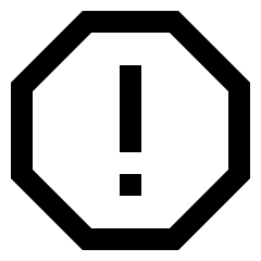Warning Octagon Icon from Sharp Line Set