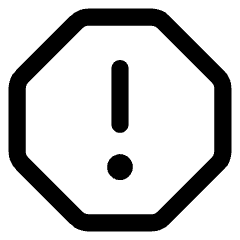 Warning Octagon Icon from Core Line Set