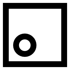 Align Bottom Left Circle Icon from Sharp Line Set