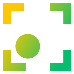 Align Bottom Left Frame Circle Icon from Sharp Gradient Set